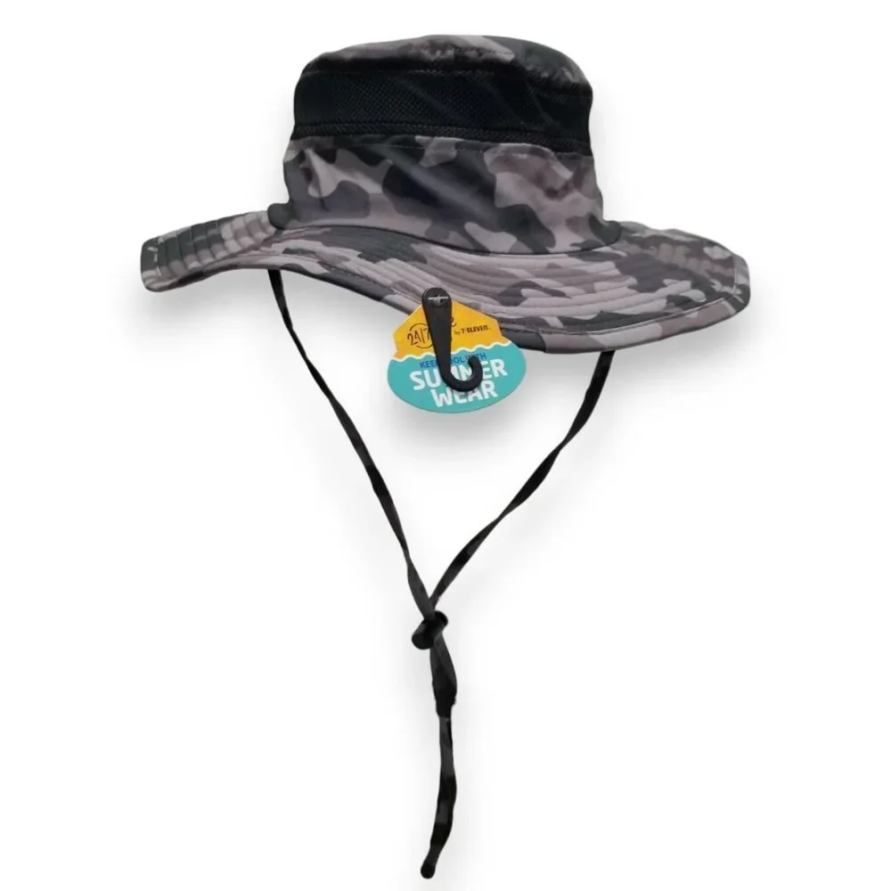 24/7 Life Outdoor Breathable Larry Bucket Hat In Grey Camo - Size OS‎